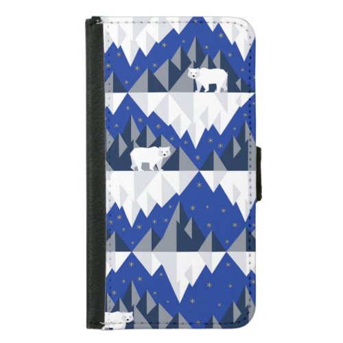 Polar Bear on Iceberg Seamless Pattern Samsung Galaxy S5 Wallet Case