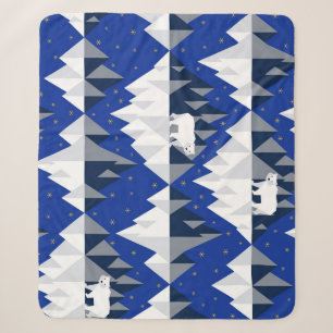 Polar Bear on Iceberg Seamless Pattern. Sherpa Blanket