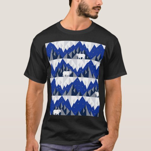 Polar Bear on Iceberg Seamless Pattern T_Shirt