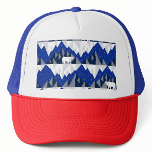 Polar Bear on Iceberg Seamless Pattern. Trucker Hat