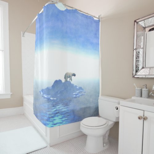 Polar Bear On Iceberg Shower Curtain