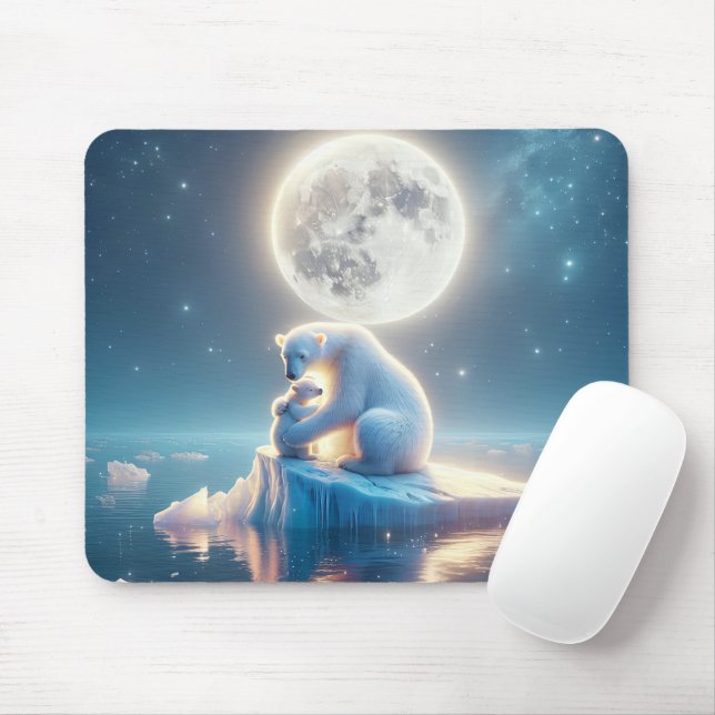 Polar Bear On Melting Iceberg Mouse Pad (With Mouse)