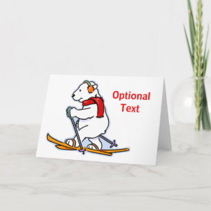 Polar Bear on Skis - Customizable Invitation