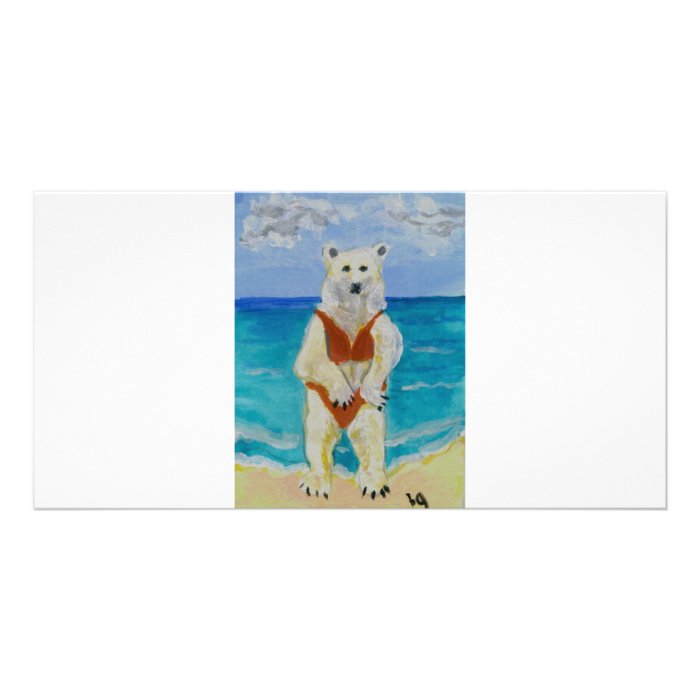 Polar Bear on Vacation Picture Card