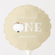 Polar Bear One Crown Animal First Birthday