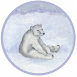 Polar Bear Ornament<br><div class="desc">Sleepy eyed polar bear relaxes in the snow.</div>