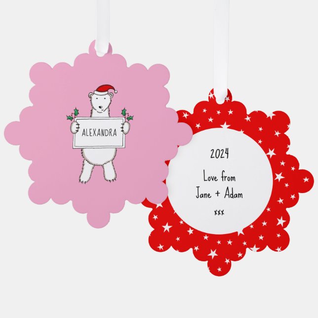 Polar Bear Ornament Card (Front/Back)
