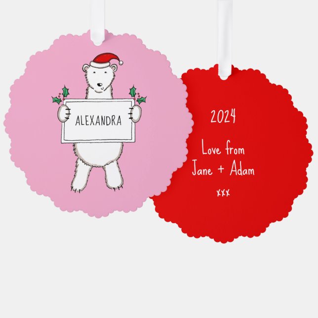 Polar Bear Ornament Card (Front/Back)