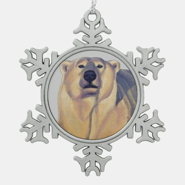 Polar Bear Ornament Holiday Bear Art Decorations (Front)