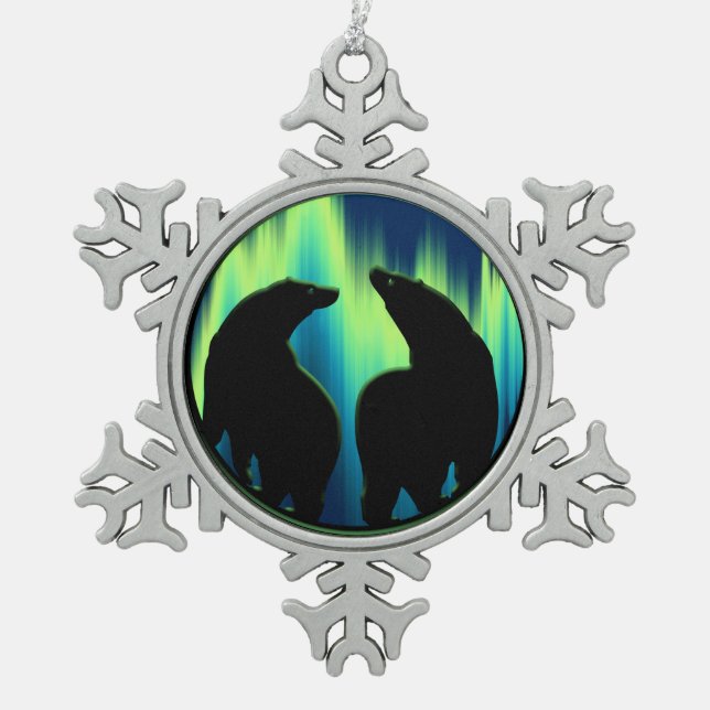 Polar Bear Ornament Holiday Bear Art Decorations (Front)