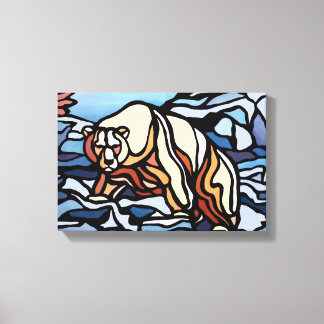 Polar Bear Painting Canadian Wildlife Canvas Print