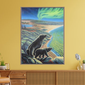 Polar Bear Painting Canvas Print