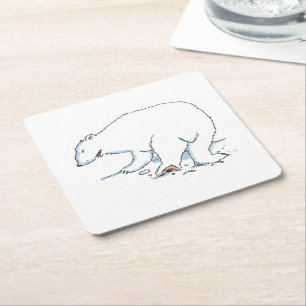 Polar Bear paper coasters