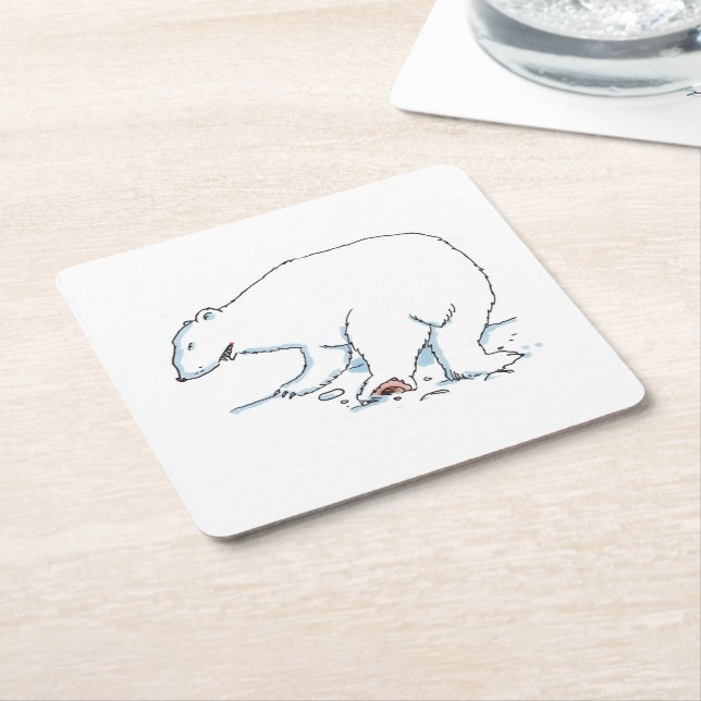 Polar Bear paper coasters (Angled)