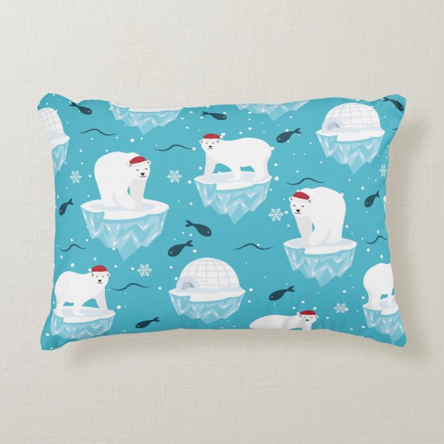 Polar Bear Party Accent Pillow (Front)