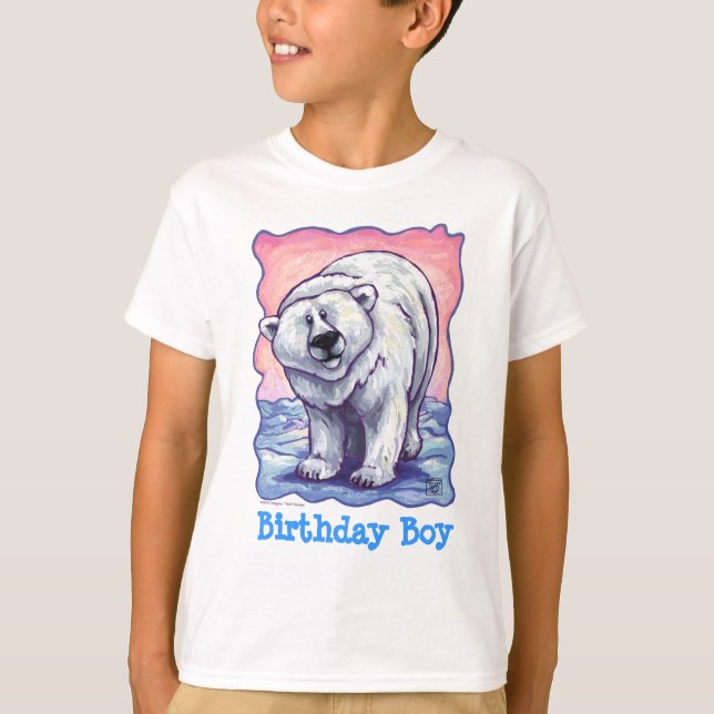 Polar Bear Party Center Birthday Boy T-Shirt (Front)