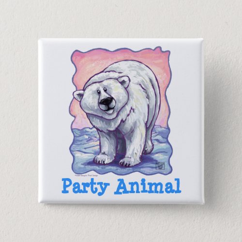 Polar Bear Party Center Button