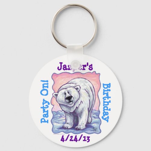 Polar Bear Party Center Keychain