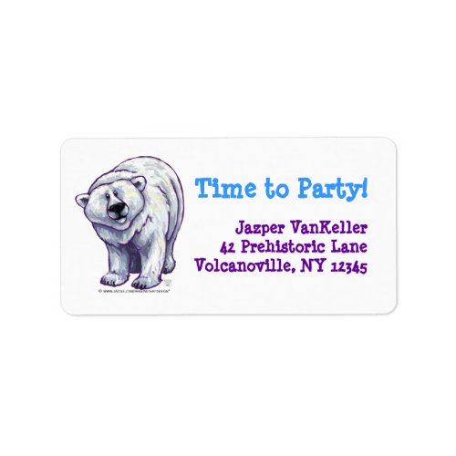 Polar Bear Party Center Label