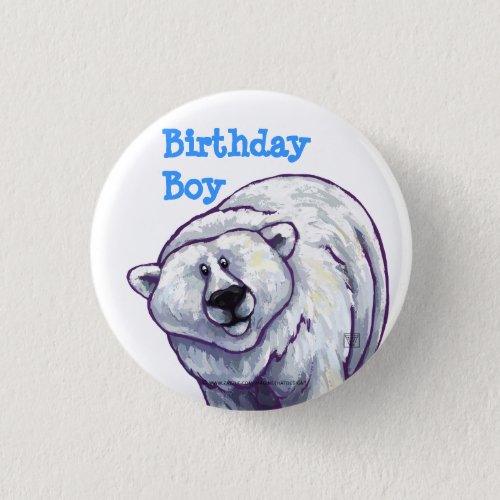Polar Bear Party Center Pinback Button