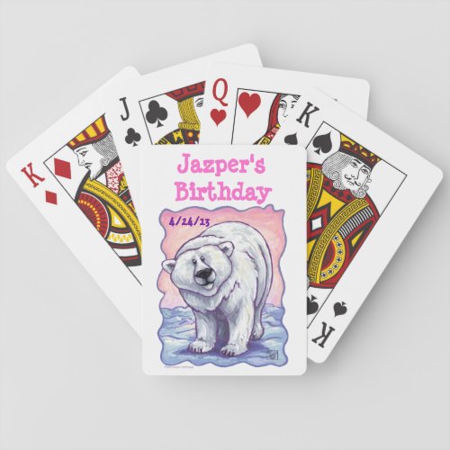 Polar Bear Party Center Playing Cards