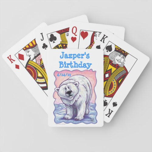 Polar Bear Party Center Poker Cards