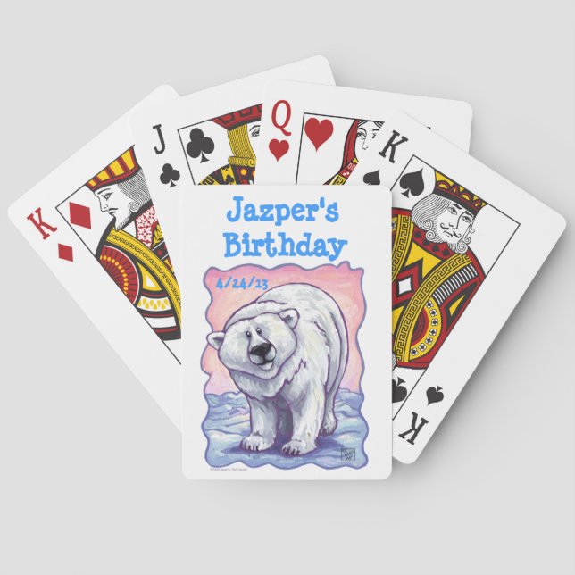 Polar Bear Party Center Poker Cards (Back)
