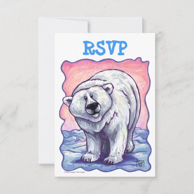 Polar Bear Party Center RSVP Card (Front)