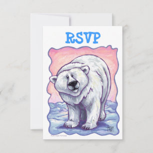 Polar Bear Party Center RSVP Card
