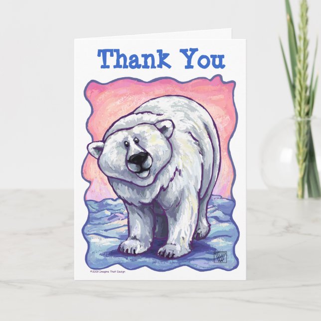 Polar Bear Party Center Thank You (Front)