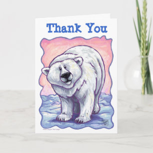 Polar Bear Party Center Thank You Card