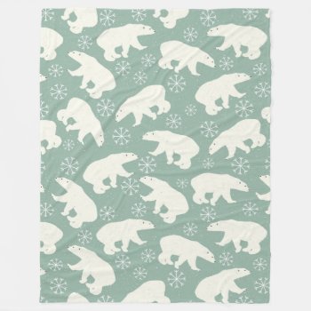 Polar Bear Pattern Fleece Blanket by Flowers_in_Love at Zazzle