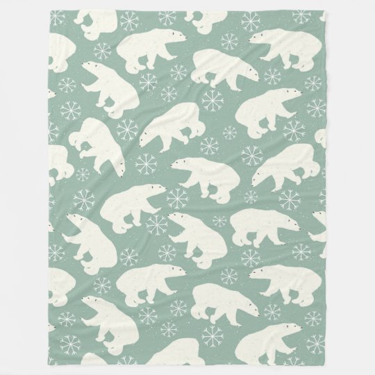 Polar Bear pattern Fleece Blanket Zazzle com