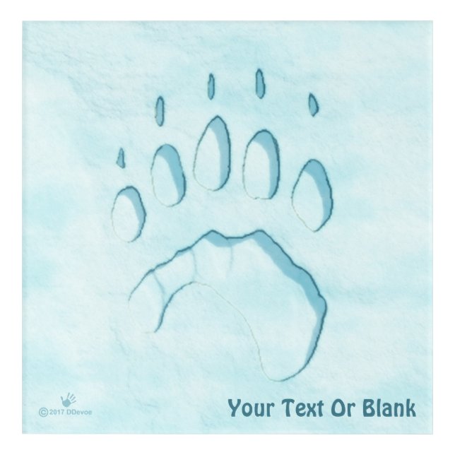 Polar Bear Paw Print Acrylic Print (Front)