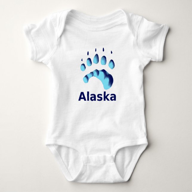 Polar Bear Paw Print Baby Bodysuit (Front)