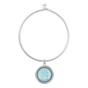 Polar Bear Paw Print Bangle Bracelet