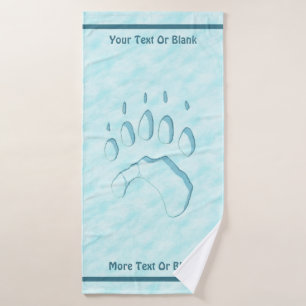 Polar Bear Paw Print Bath Towel
