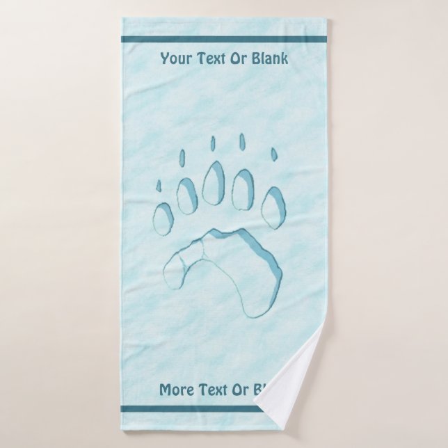 Polar Bear Paw Print Bath Towel (Bath Towel)