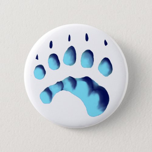 Polar Bear Paw Print Button