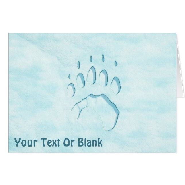 Polar Bear Paw Print Cards (Front Horizontal)