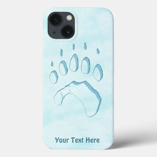 Polar Bear Paw Print Case-Mate iPhone Case (Back)
