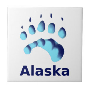 Polar Bear Paw Print Ceramic Tile