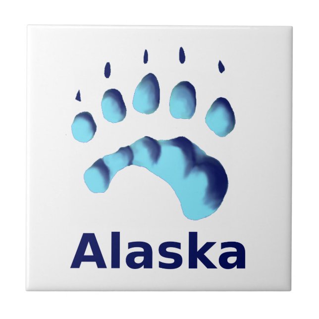 Polar Bear Paw Print Ceramic Tile (Front)