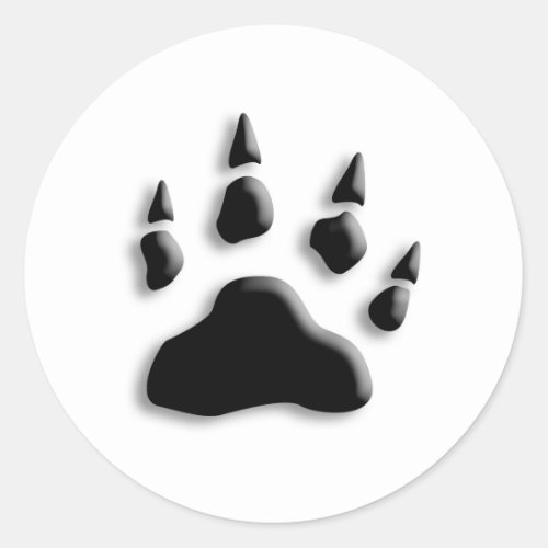 Polar Bear Paw Print Classic Round Sticker