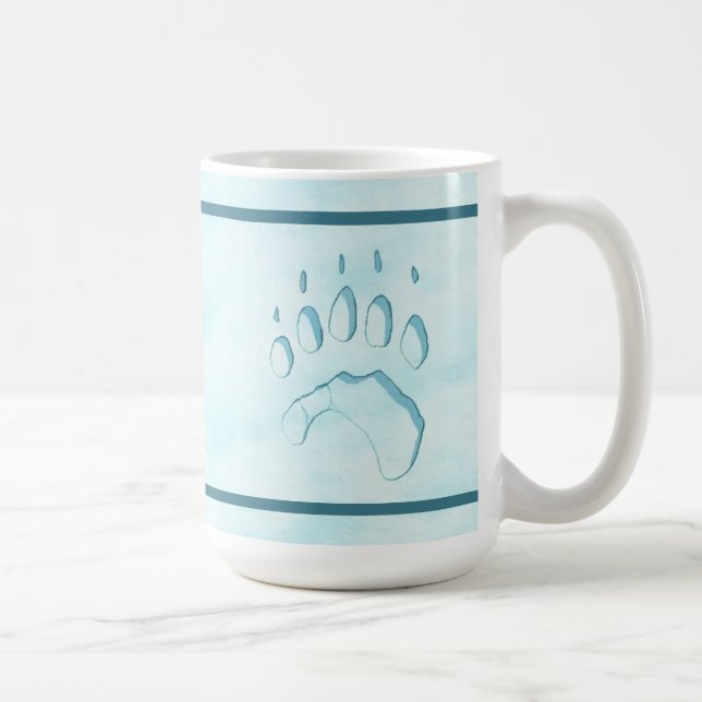 Polar Bear Paw Print Coffee Mug (Right)