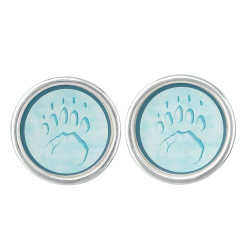 Polar Bear Paw Print Cufflinks