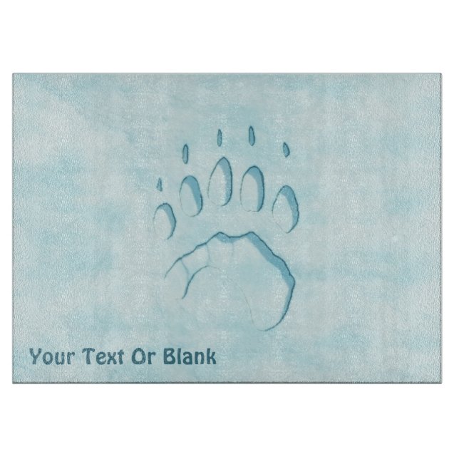 Polar Bear Paw Print Cutting Board (Front)