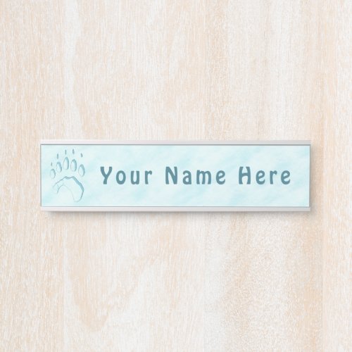 Polar Bear Paw Print Door Sign