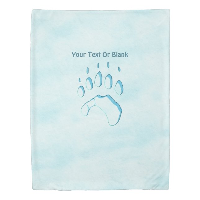 Polar Bear Paw Print Duvet Cover (Front)