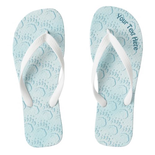 Polar Bear Paw Print Flip Flops